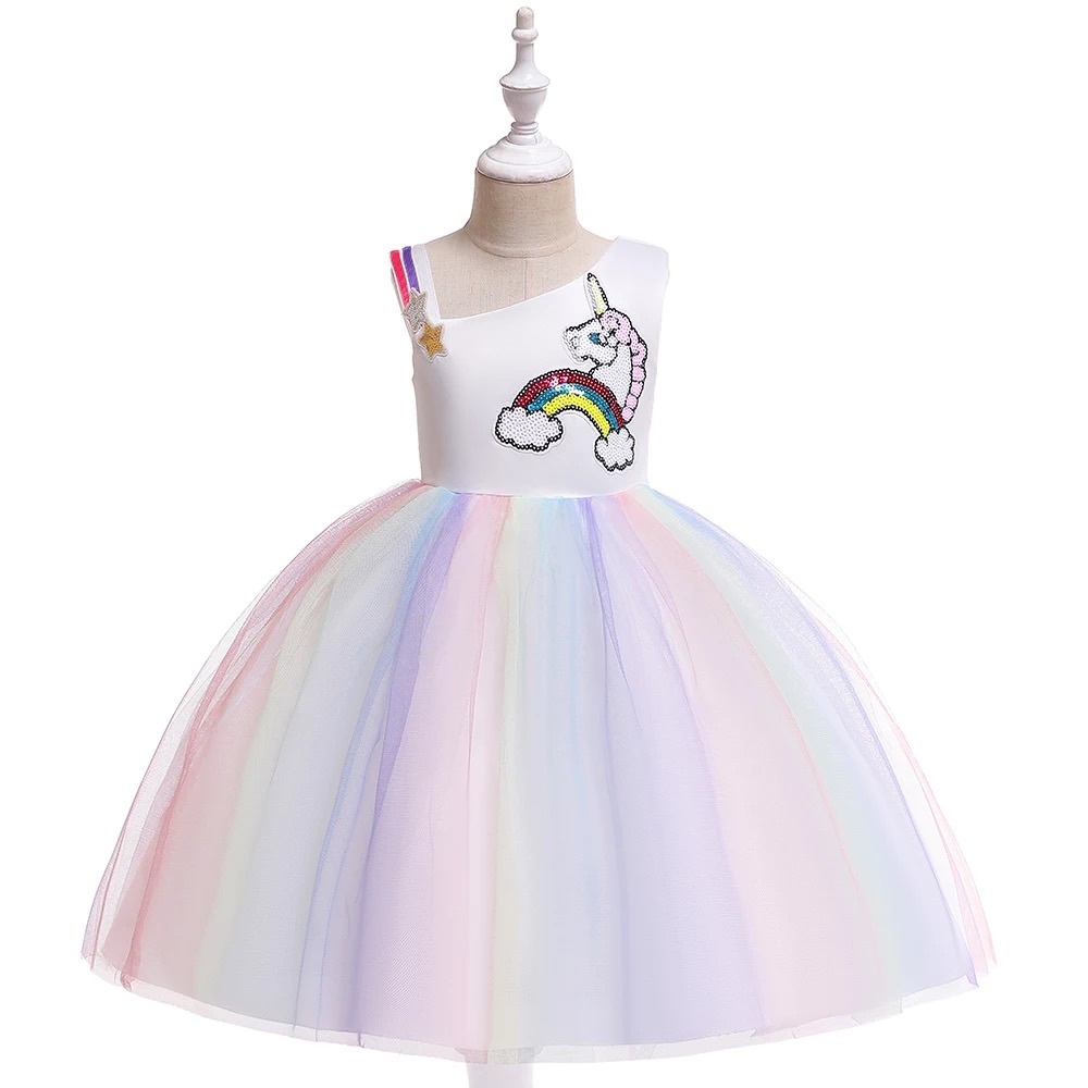 Luxury Sparkly Sequin Unicorn Birthday Dress